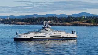 BC Ferries third hybrid electric Island Class ferry arriving in BC [upl. by Ikaz]