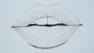 How to draw lips using pencil for beginners [upl. by Clementas]