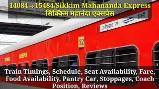 14084⇒15484Sikkim Mahananda Express  Train Timings Timetable Schedule Food Availability Fare [upl. by Rockel337]