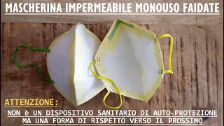 mascherina monouso fai da te 5 minuti senza cucire disposable mask DIY no sew StayHome [upl. by Mcgrath]