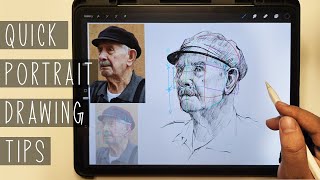 Simplified Portrait Drawing  Beginners  Quick Tips [upl. by Esinrahs]