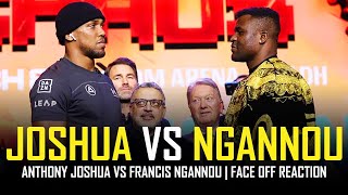 ANTHONY JOSHUA VS FRANCIS NGANNOU  FACE OFF  PRESS CONFERENCE REACTION [upl. by Auburta381]