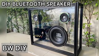 Diy bluetooth speaker 21 chanel 200W transparent with black aluminium profile frame [upl. by Eneryc161]