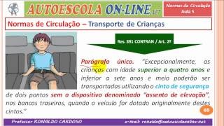 22 NORMAS DE CIRCULAÇÃO  Motocicletas Transporte de Crianças Classificação Vias [upl. by Nylitak]