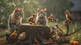 Cat TV Squirrel Picnic  Birds and Squirrels Everywhere ⭐ 24 HOURS ⭐ [upl. by Diarmuid]