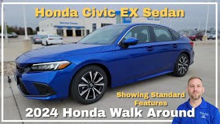 2024 Honda Civic EX Sedan Walkaround Standard Features [upl. by Arlyn]