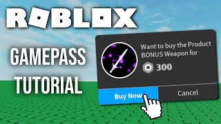 Roblox Tutorial  How to make and use Gamepasses [upl. by Pentha]