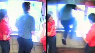 ChickfilA Manager Leaps Through Window After Spotting Kid In Backseat [upl. by Rock]