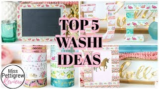 5 EASY DIY WASHI TAPE CRAFTS What is Washi Tape used for [upl. by Ainattirb996]