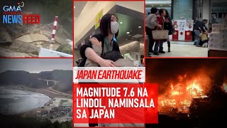 Japan Earthquake  Magnitude 76 na lindol naminsala sa Japan  GMA Integrated Newsfeed [upl. by Maureen]