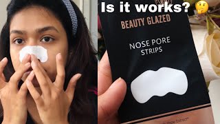 How to use Nose Pore strip Beauty glazed nose strips [upl. by Rawna]