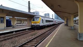 NMBSSNCB Class 18 HLE 18 1896 arriving pushing at Brussel Noord Station on 210615 [upl. by Siffre470]