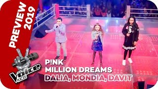 PNK  A Million Dreams Dalia Mondia Davit  PREVIEW  The Voice Kids 2019  SAT1 [upl. by Relyc]