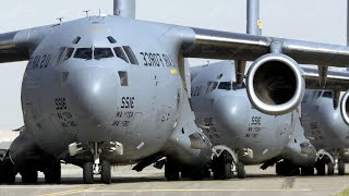 Gigantic C17 Planes Takeoff One by One At Full Throttle During Elephant Walk [upl. by Graves]