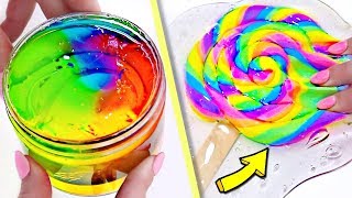 SATISFYING Rainbow SLIME MIXING How Do I Make SLIME [upl. by Orna936]