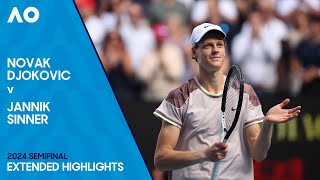 Novak Djokovic v Jannik Sinner Extended Highlights  Australian Open 2024 Semifinal [upl. by Ambur]