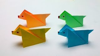 Paper animals easy for BEGINNERS  Origami dog simple steps  3D paper crafts making ideas [upl. by Ahsinrac]