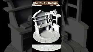 AutoCAD 3D Modeling Circular Room with Detailed Furnishings autocad3d [upl. by Osnerol]