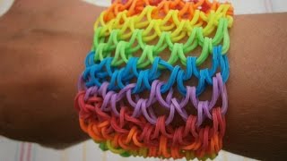 Rainbow Loom Drachenschuppen Armband kurze Anleitung [upl. by Caterina437]