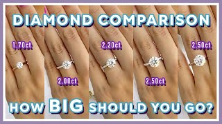 What Size Diamond is Right for You Round Diamond Carat Size On Hand Comparison 170ct to 250ct [upl. by Markos]