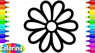 Coloring 9 Flowers  Painting and Drawing Clip Art [upl. by Lyndell]