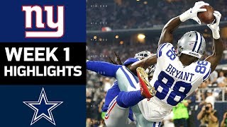 Giants vs Cowboys  NFL Week 1 Game Highlights [upl. by Ecnahs]