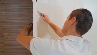 How to hang stiff wallpaper  outer corners [upl. by Roux]