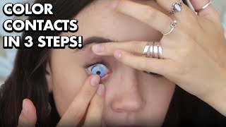 How to Put in Color Contacts Fast amp Easy  I Put in 7 Colors Fiona Frills [upl. by Seugirdor]