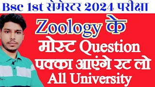 Bsc 1st semester Zoology Most Important Questions 2024  पक्का आएंगे रट लो [upl. by Mcculloch]