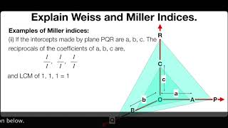 Explain Weiss and Miller Indices  Solid State  Physical Chemistry [upl. by Yelah]