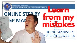 PRC ONLINE AUTHENTICATION OF CERTIFICATES 2021  Learn from my mistakes [upl. by Kere870]