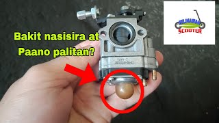 How to replace primer bulb in a proper way49cc grasscutter engine carburetor repair  chinaped [upl. by Nylacaj]