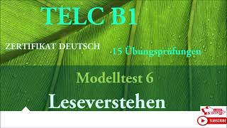 TELC B1  zertifikat deutsch 15 übungsprüfungen Leseverstehen B1 modelltest 6 mit Lösungen [upl. by Pickering]