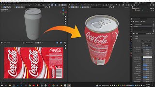 Blender Tutorial  How to label a soda can in blender  Product Labelling [upl. by Yerffej]