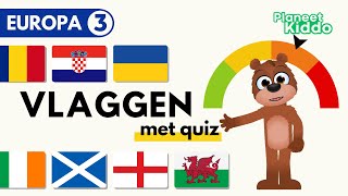 Europese Landen Leren Deel 3 🇪🇺 • Peuters En Kleuters • Met Leuke Vlaggen Quiz Voor Kinderen [upl. by Ileane]