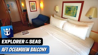 Explorer of the Seas  Aft Ocean View Stateroom with Balcony Tour amp Review 4K Royal Caribbean [upl. by Eahcim]