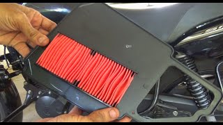 Yamaha Saluto 125 air filter replacing for increasing mileage [upl. by Atiekram]