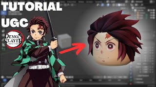 Cabelo do Tanjiro para UGC Demon slayer TUTORIAL   Blender  Roblox Studio [upl. by Minier]