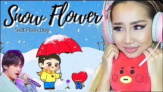 ROMANTIC CHRISTMAS ❄️ BTS V SNOW FLOWER Feat Peakboy 💙  REACTIONREVIEW [upl. by Corvin]