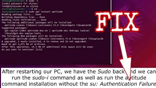 How to fix Su Authentication Failure and Sudo Permission denied Prompt in Ubuntu [upl. by Elston]