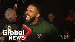 Drake gives rousing speech about Toronto after Raptors win Game 5 [upl. by Asenej512]