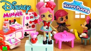 Happy Places Minnie Mouse Kitchen Dottie Cakes Makes Cupcakes LOL Surprise Doll [upl. by Eirolam]