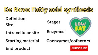 De Novo fatty acid synthesis  Fatty acid synthesis  palmitic acid synthesis  lipogenesis [upl. by Novello]