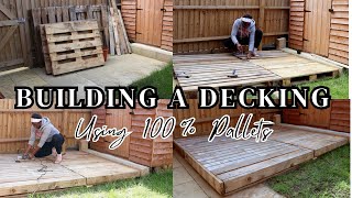 DIY Decking From 100 Pallets  SMALL GARDEN MAKEOVER PART1 [upl. by Amabel]