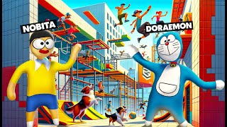 DORAEMON And NOBITA Did Extreme Parkour Challenge In HFF [upl. by Treharne793]