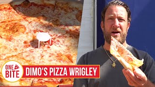 Barstool Pizza Review  Dimos Pizza Wrigley Chicago IL [upl. by Barbur]