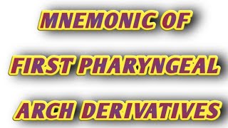 MNEMONIC OF FIRST PHARYNGEAL ARCH  DERIVATIVES  EMBRYOLOGY [upl. by Eentihw833]