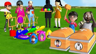 Scary Teacher 3D vs Squid Game Crocodile Teeth and Wood Honeycomb Candy Challenge with Coffin Dance [upl. by Anailli414]