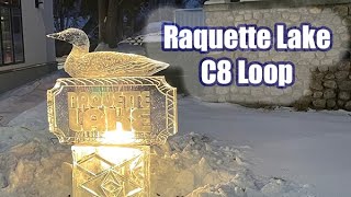 Raquette Lake Grooming C8 Snowmobile Trail Loop 2022 [upl. by Mullane273]