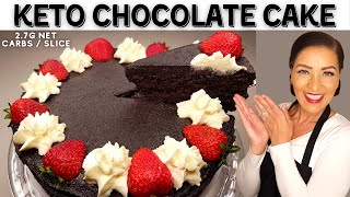 The Most Amazing Keto Chocolate Cake  27g Net Carbs [upl. by Marcus625]